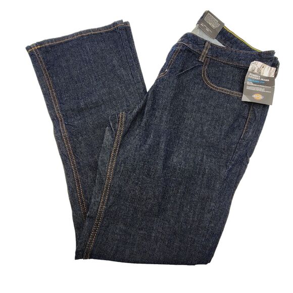Dickies Relaxed Fit Bootcut Jeans Womens Size 10RG (34x33) Blue Denim Cotton - Picture 3 of 12